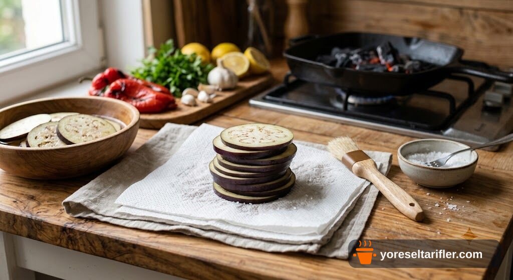 Köz Biberli Izgara Patlıcan Salatası Tarifi — Adım 1