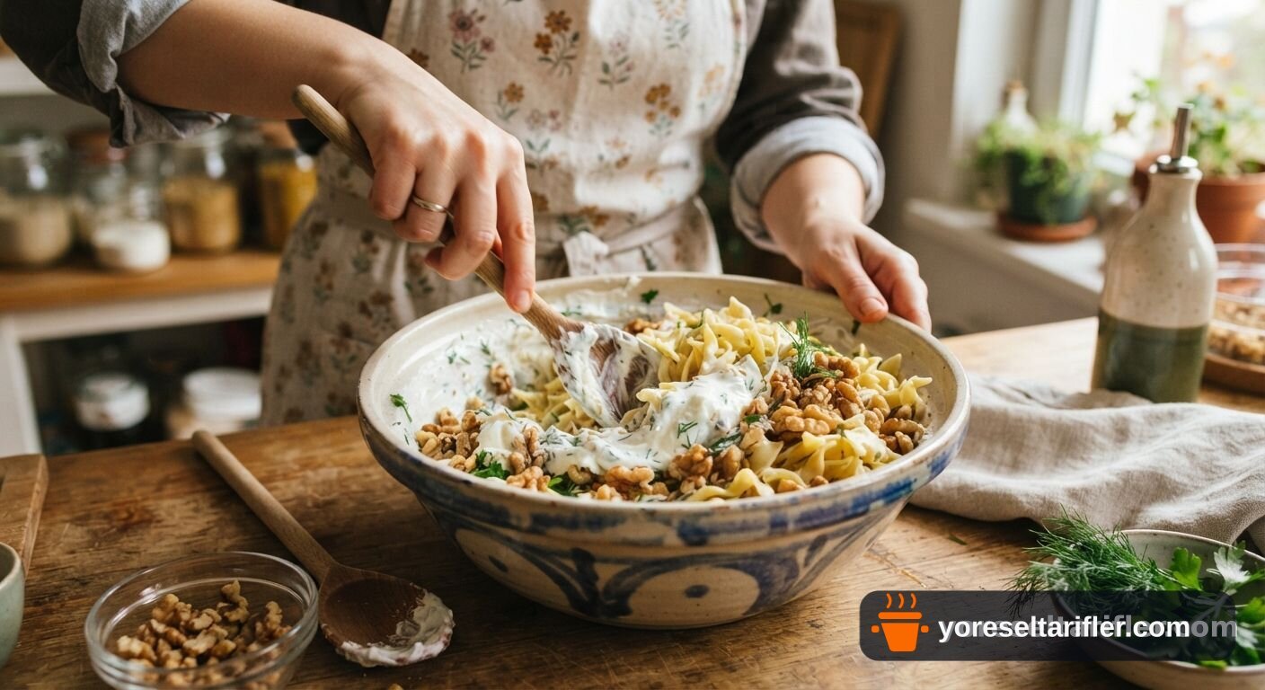 Köz Patlıcanlı Erişte Salatası Tarifi — Adım 6