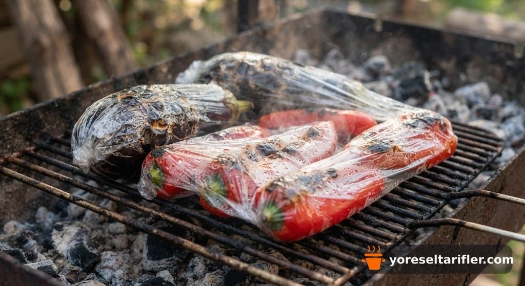 Köz Patlıcanlı Mantarlı Bruschetta Tarifi — Adım 1