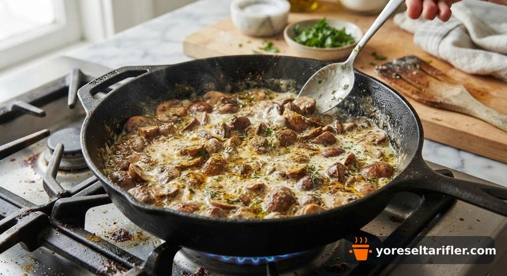 Köz Patlıcanlı Mantarlı Bruschetta Tarifi — Adım 3