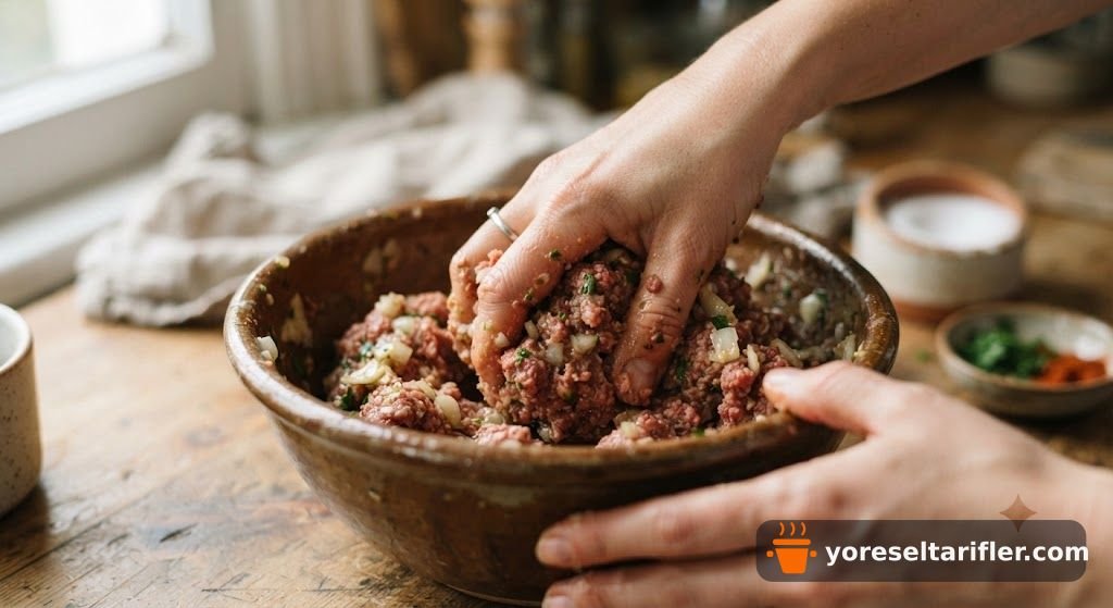 Közlenmiş Biber Soslu Köfte Tarifi — Adım 1