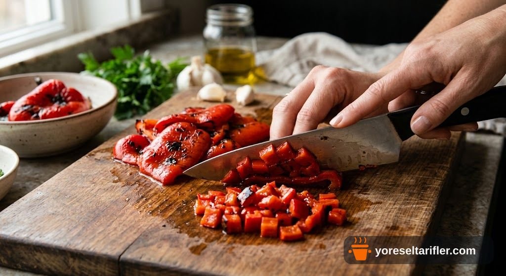 Közlenmiş Biber Yoğurtlu Mezesi Tarifi — Adım 2