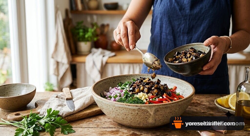 Közlenmiş Patlıcanlı Cips Panço Mezesi Tarifi — Adım 7