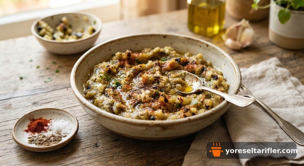Közlenmiş Patlıcanlı Labne Dip Tarifi — Adım 2