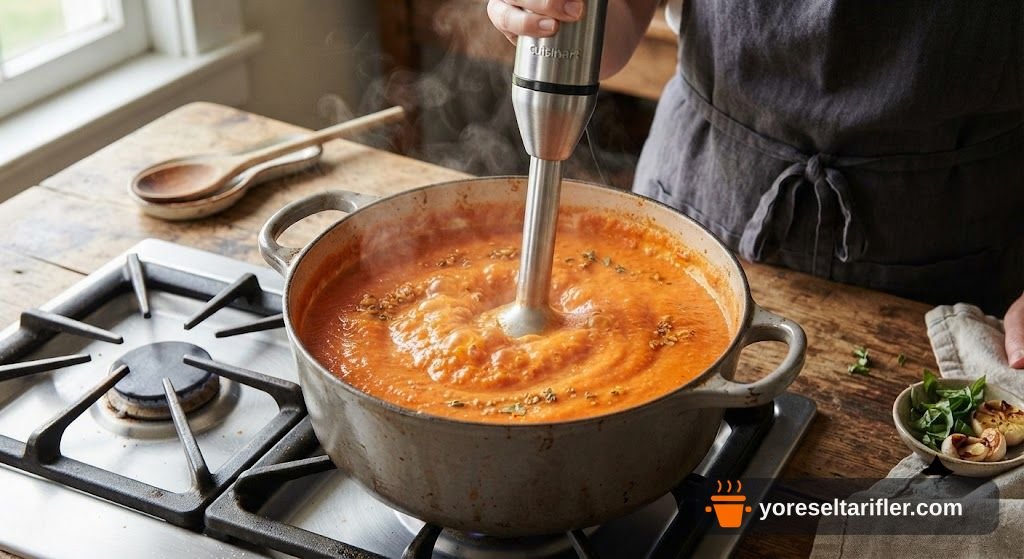 Közlenmiş Sarımsaklı Domates Çorbası Tarifi — Adım 3