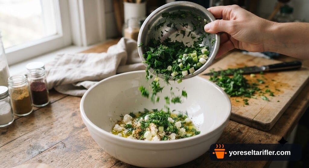 Közlü Biberli Yeşil Zeytin Salatası Tarifi — Adım 2