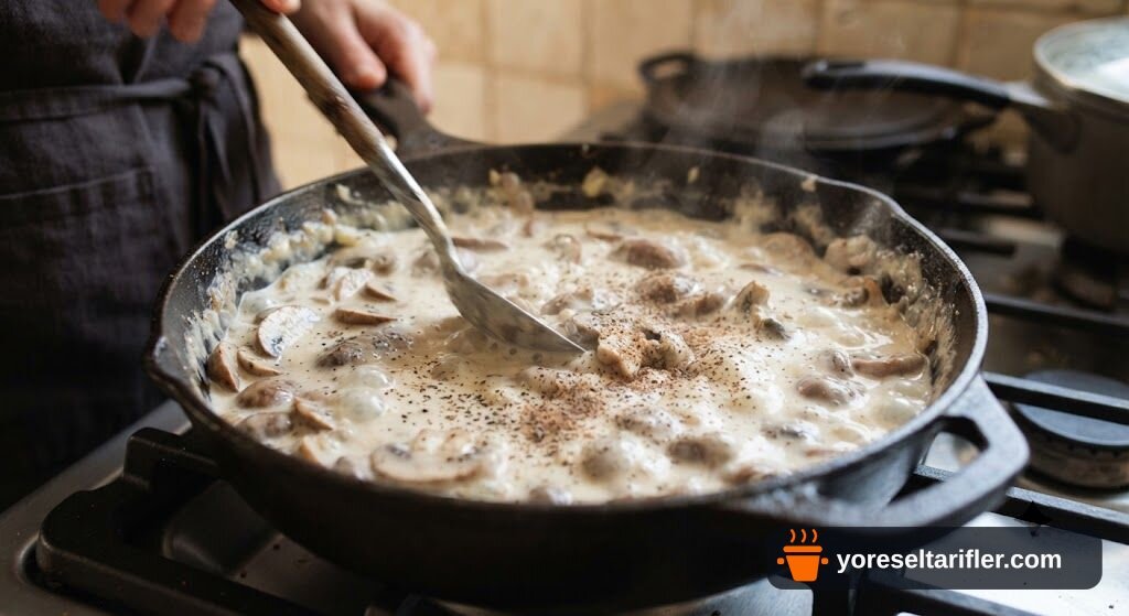 Kremalı Kanlıca Mantarı Kavurması Tarifi — Adım 5