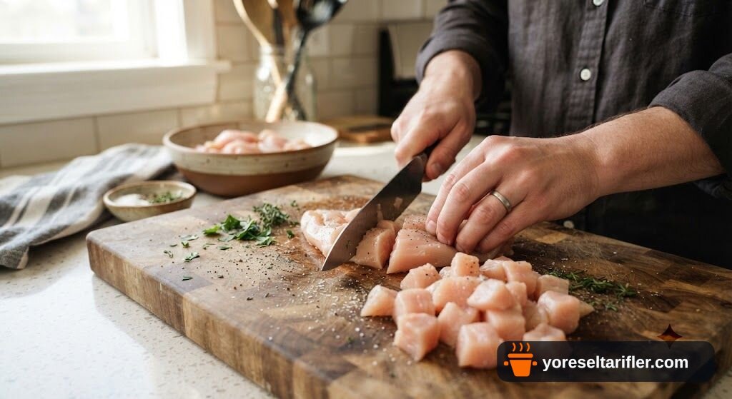 Kremalı Körili Tavuklu Penne Tarifi — Adım 1