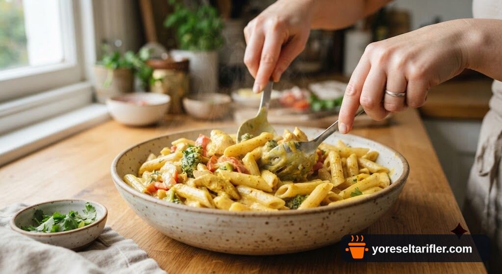 Kremalı Körili Tavuklu Penne Tarifi — Adım 10