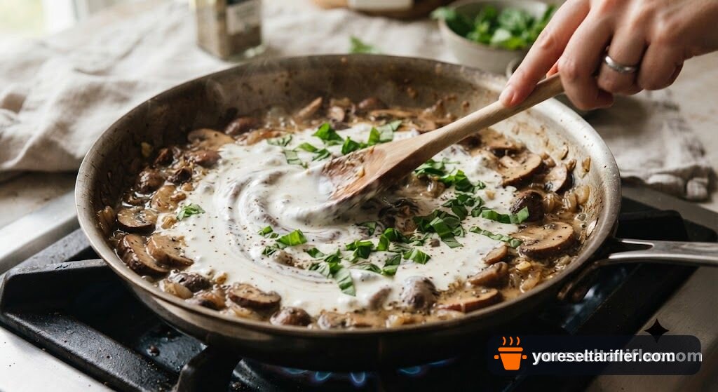 Kremalı Mantar Soslu Penne Makarna Tarifi — Adım 4
