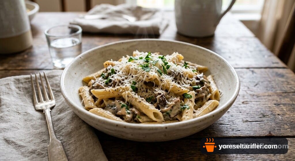 Kremalı Mantar Soslu Penne Makarna Tarifi — Adım 6