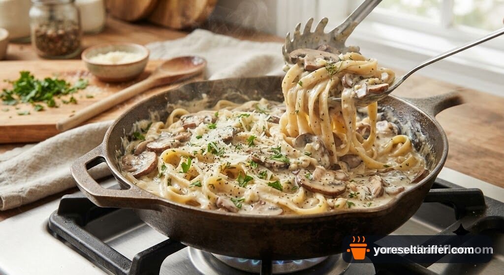 Kremalı Mantarlı Makarna Sosu Tarifi — Adım 5