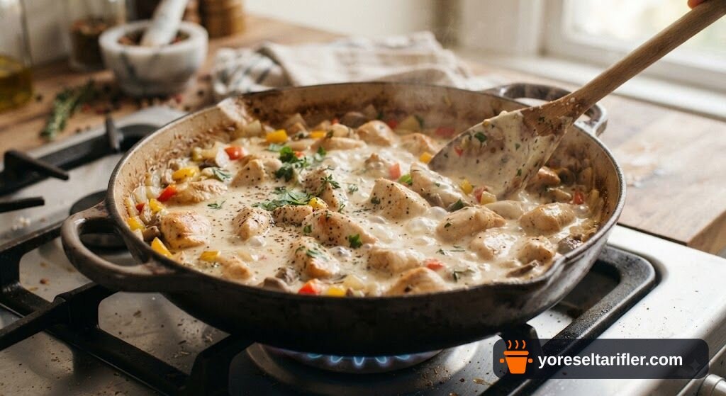 Kremalı Mantarlı Tavuk Sote Tarifi — Adım 7