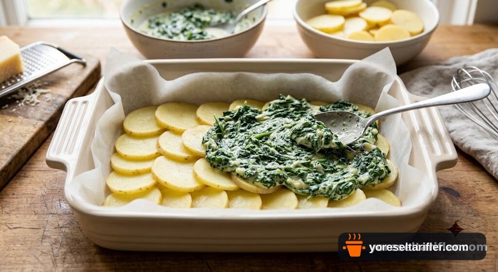 Kremalı Patatesli Ispanaklı Graten Tarifi — Adım 8