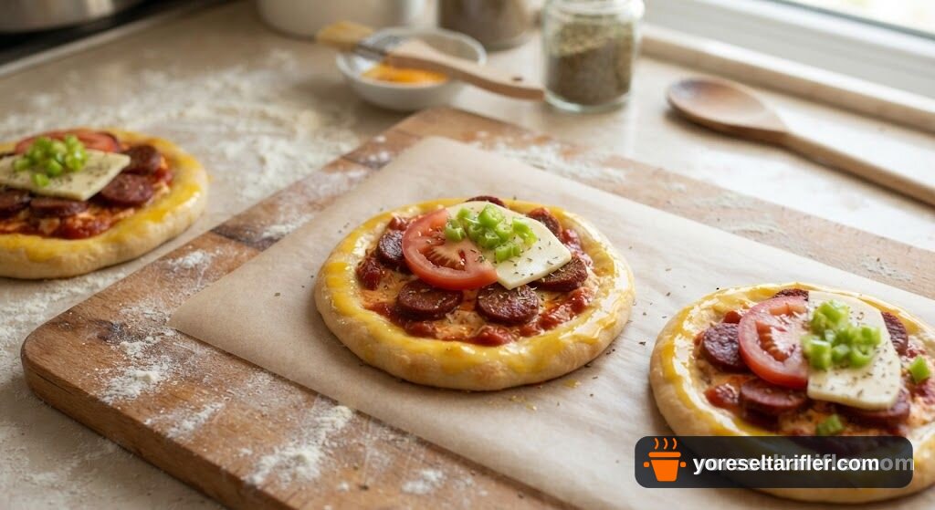 Kremalı Sucuklu Mini Pizza Tarifi — Adım 5
