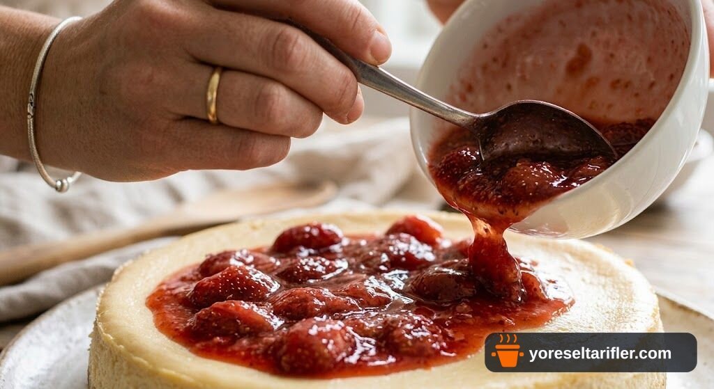 Kremasız Çilekli Labne Cheesecake Tarifi — Adım 10
