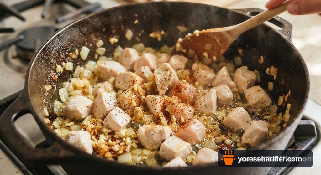 Kremasız Köri Soslu Tavuk Tarifi — Adım 3
