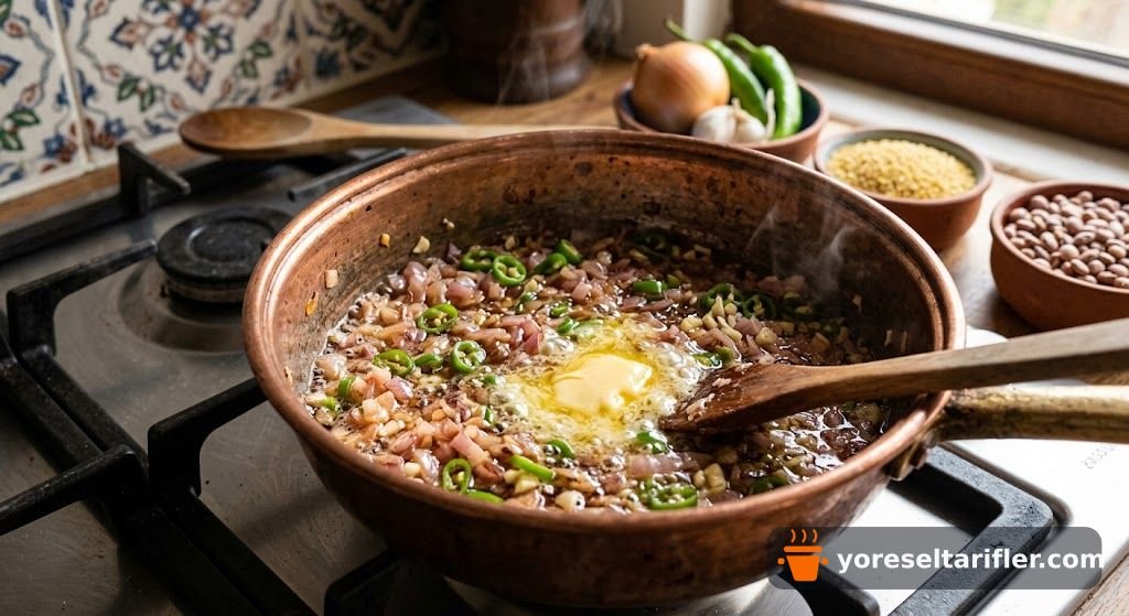 Kuru Börülceli, Tereyağlı Bulgur Pilavı Tarifi — Adım 3