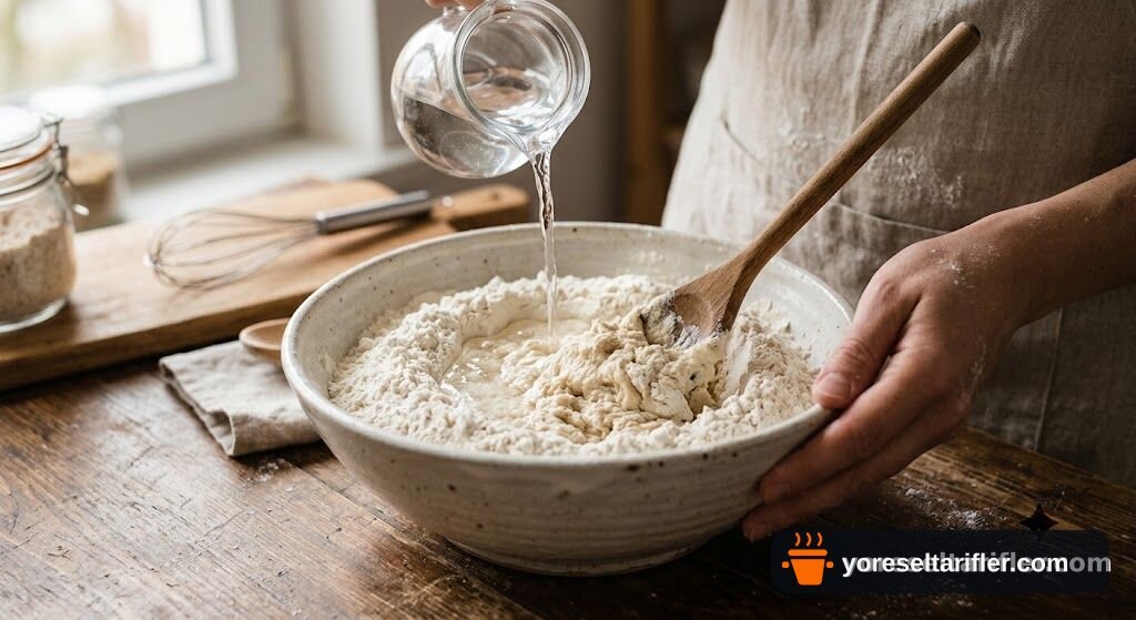 Kuru Domatesli Ekşi Mayalı Hamur Ekmek Tarifi — Adım 1