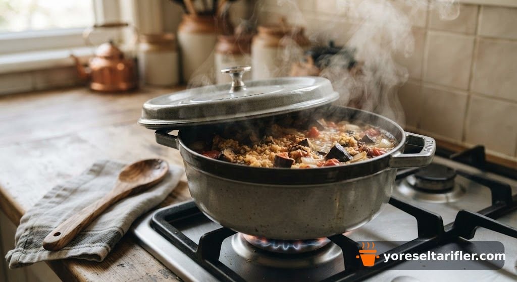 Kuru Patlıcanlı Bulgur Pilavı Tarifi — Adım 7