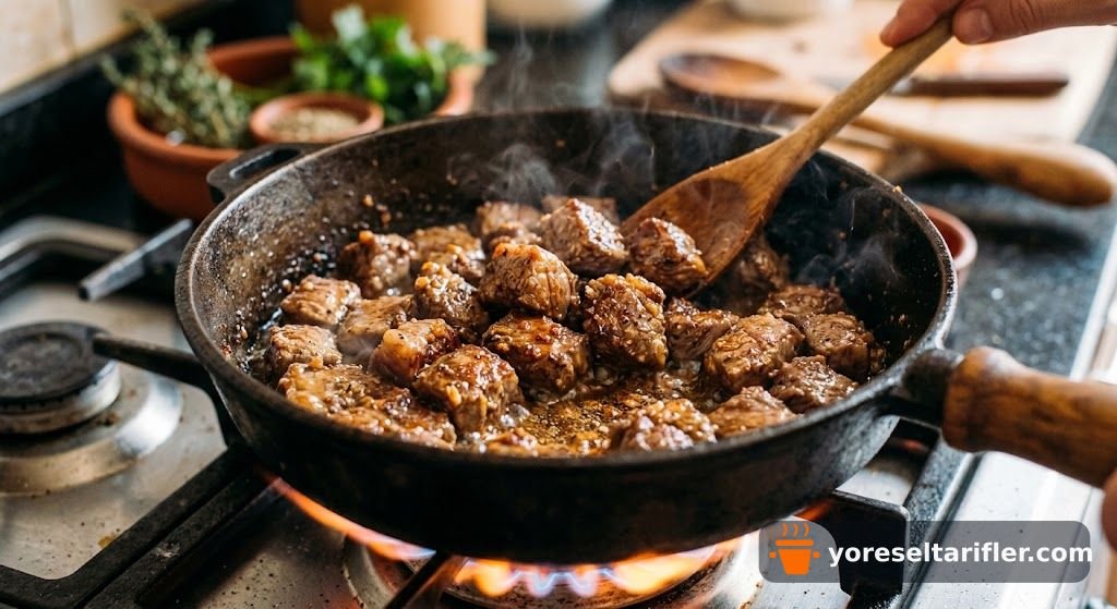 Kuşbaşı Etli Beşamel Soslu Spagetti Tarifi — Adım 2