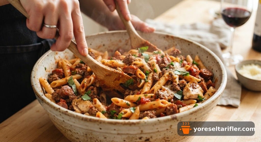 Kuşbaşı Etli Beşamel Soslu Spagetti Tarifi — Adım 7