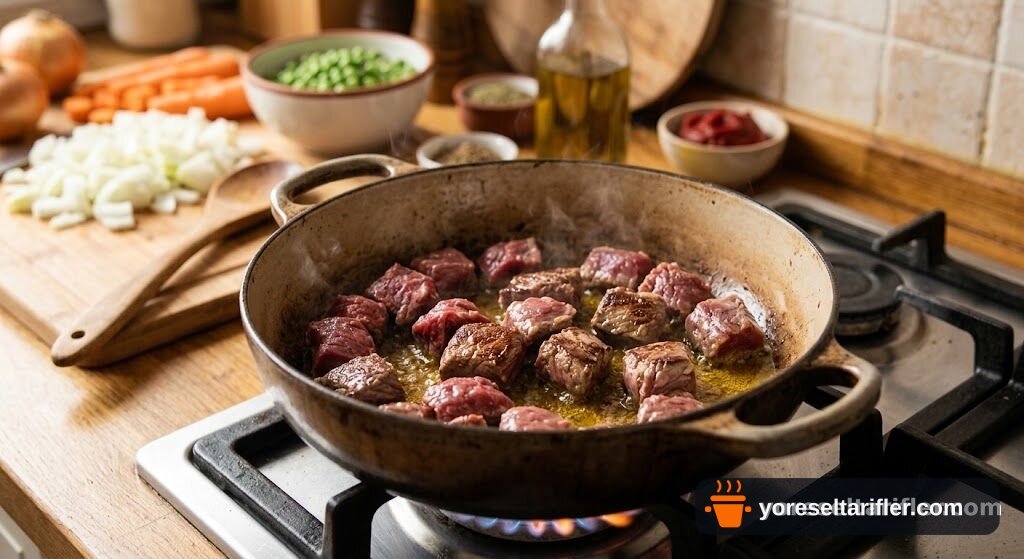 Kuşbaşı Etli Bezelye Yemeği Tarifi — Adım 2
