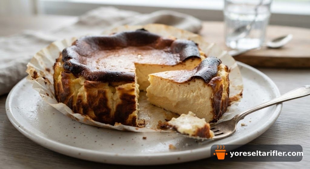 Labne ve Krem Peynirli San Sebastián Cheesecake Tarifi — Adım 8