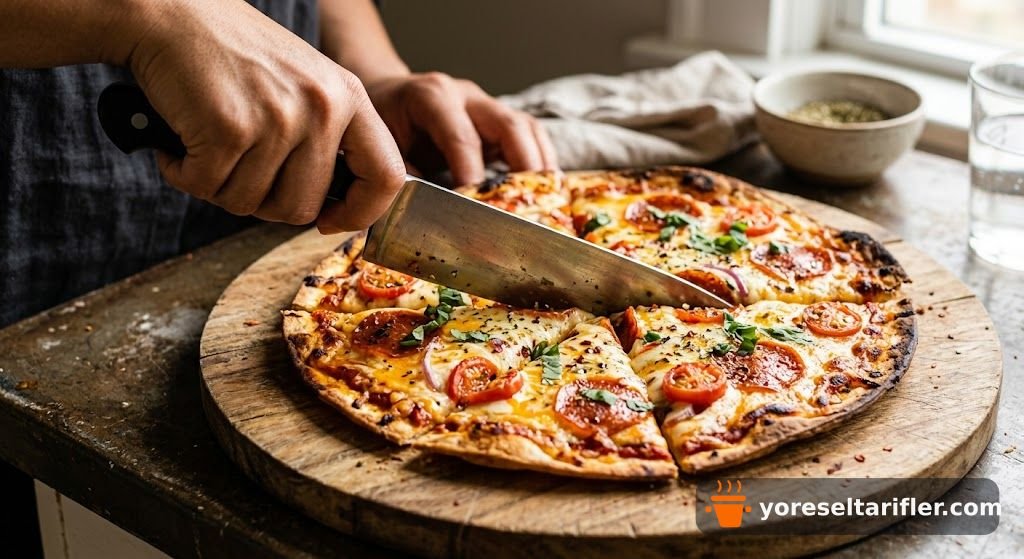 Lavaşla Hazırlanan Çeçil Peynirli Pizza Tarifi — Adım 6