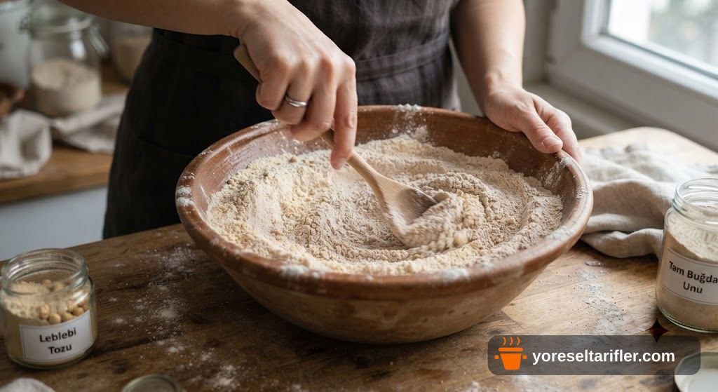 Leblebi Unlu Tam Buğday Kraker Tarifi — Adım 1