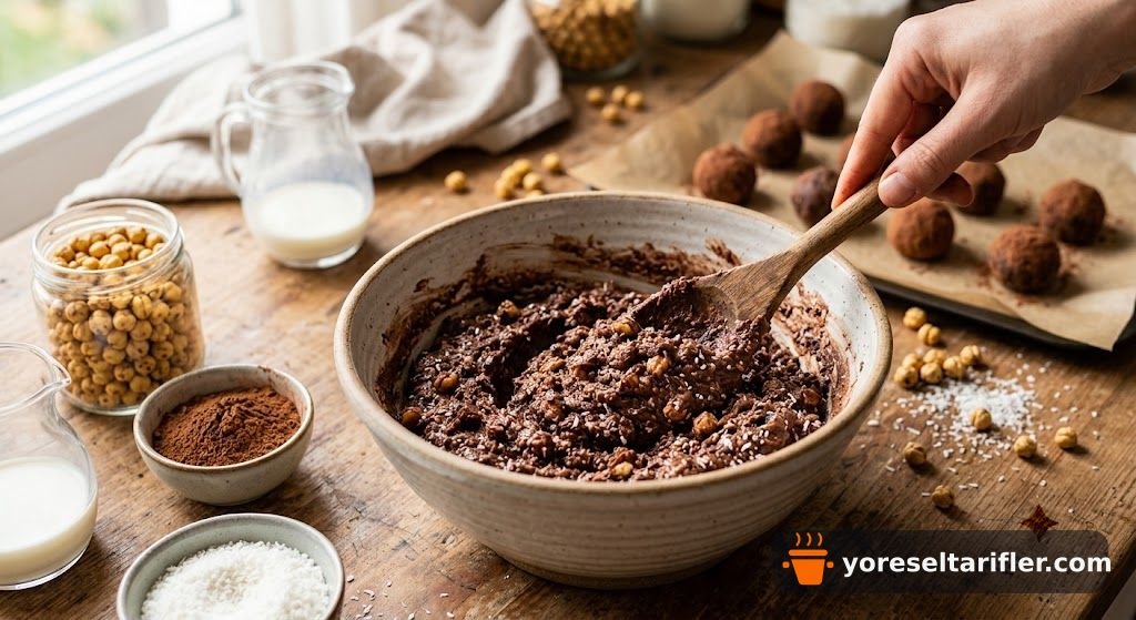 Leblebili Kakaolu Fit Toplar Tarifi — Adım 2