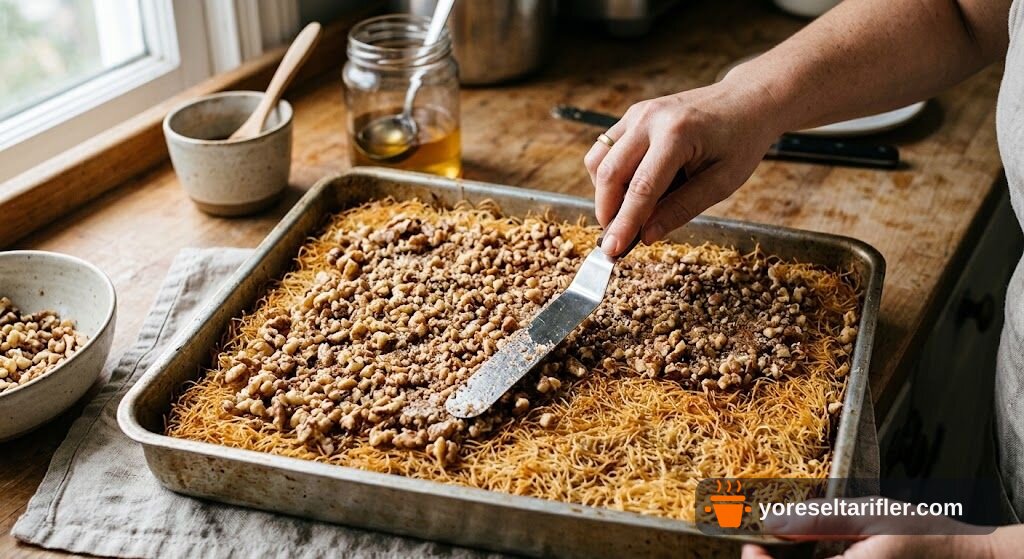 Limon Kokulu Kadayıflı Kek Tatlısı Tarifi — Adım 13