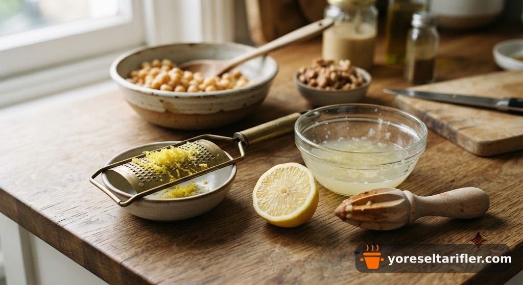 Limonlu Cevizli Humus Tarifi — Adım 1