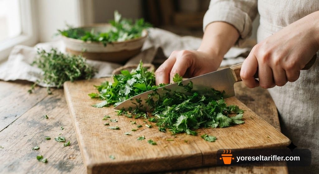 Lor Peynirli Hafif Yeşil Salata Tarifi — Adım 3