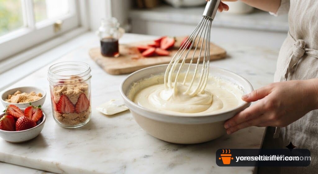 Magnolia Tatlısı Çilekli ve Kremalı Tarifi — Adım 3