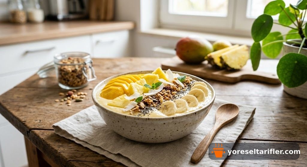 Mango ve Ananaslı Vegan Smoothie Bowl Tarifi — Adım 1