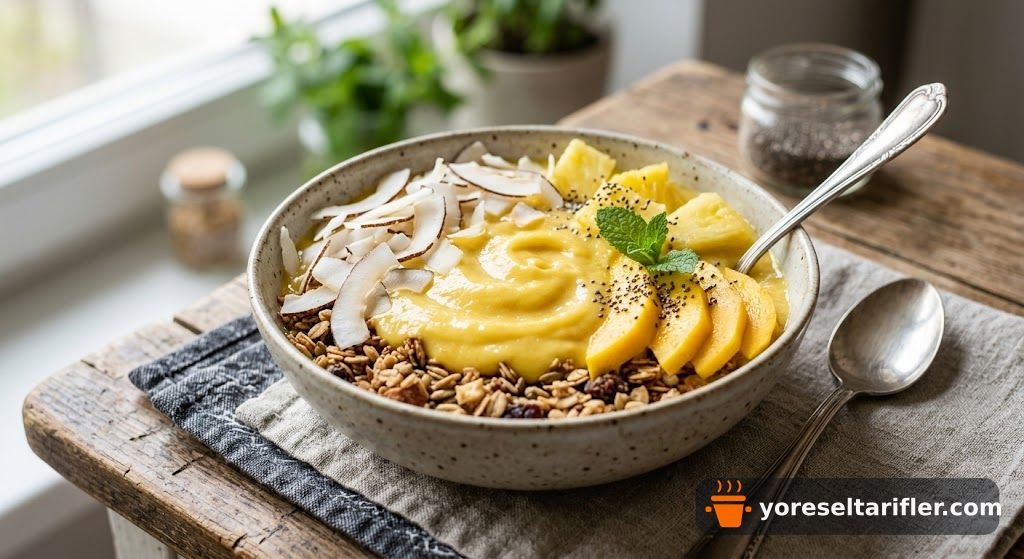 Mango ve Ananaslı Vegan Smoothie Bowl Tarifi — Adım 3