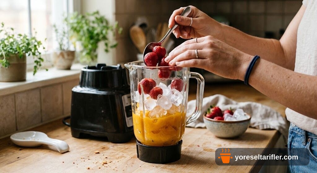 Mangolu ve Çilekli Lassi Tarifi — Adım 6