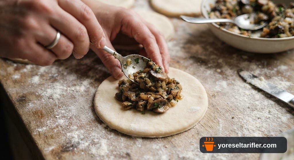 Mantar Dolgulu Çıtır Patates Pankek Tarifi — Adım 5