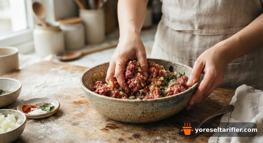 Mantı Tadında Kıymalı Makarna Tarifi — Adım 1