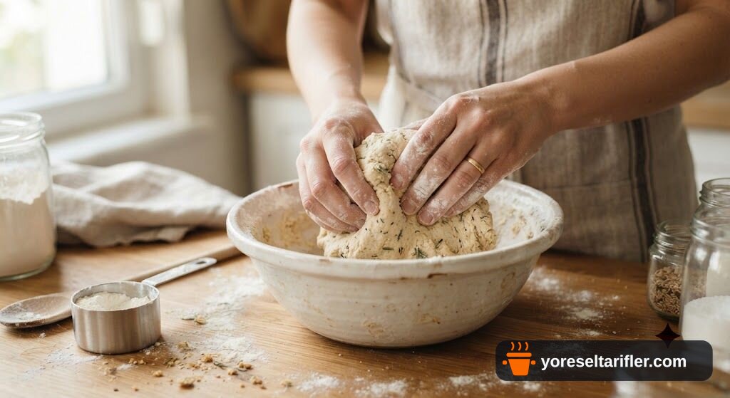 Margarinsiz Tuzlu Kurabiye Tarifi — Adım 1