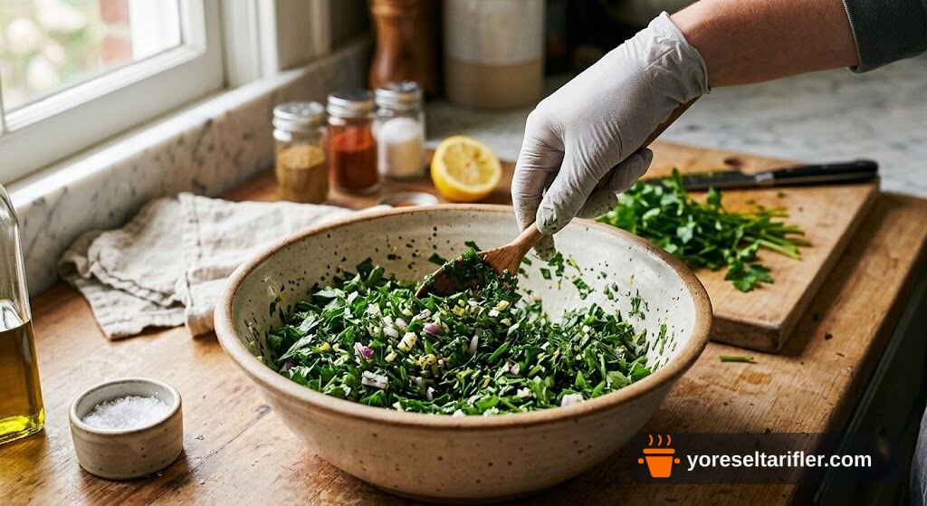 Maş Fasulyeli Buğdaylı Ekşi Salata Tarifi — Adım 2