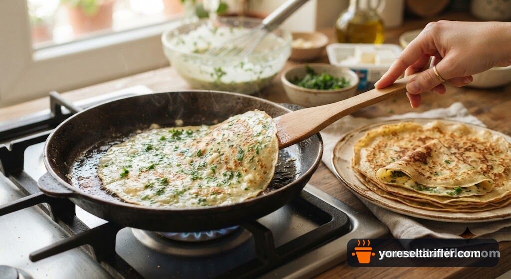 Maydanozlu Peynirli Börek Tadında Krep Tarifi — Adım 5