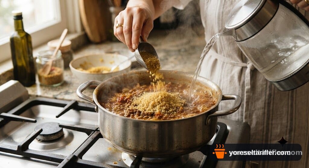 Mercimek ve Bulgurla Sağlıklı Pilav Tarifi — Adım 2