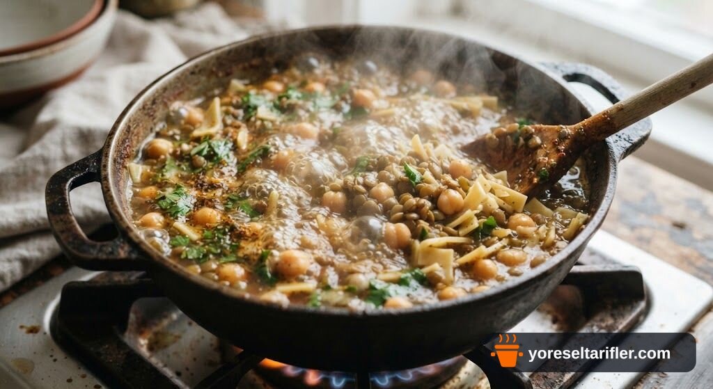 Mercimekli Erişteli Tutmaç Çorbası Tarifi — Adım 1