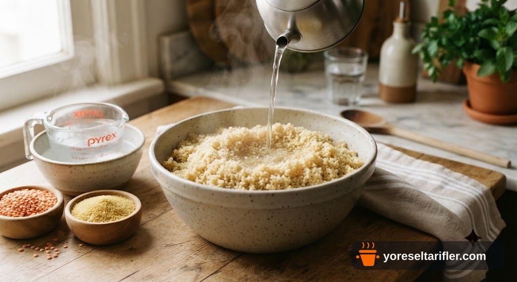 Mercimekli Kısır Salatası Tarifi — Adım 1