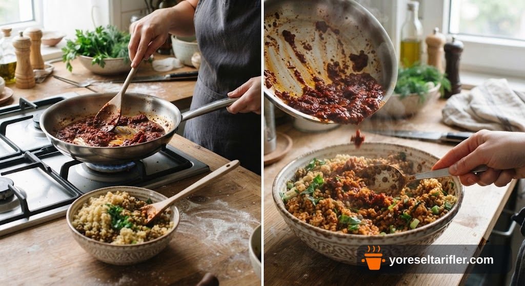 Mercimekli Kısır Salatası Tarifi — Adım 2