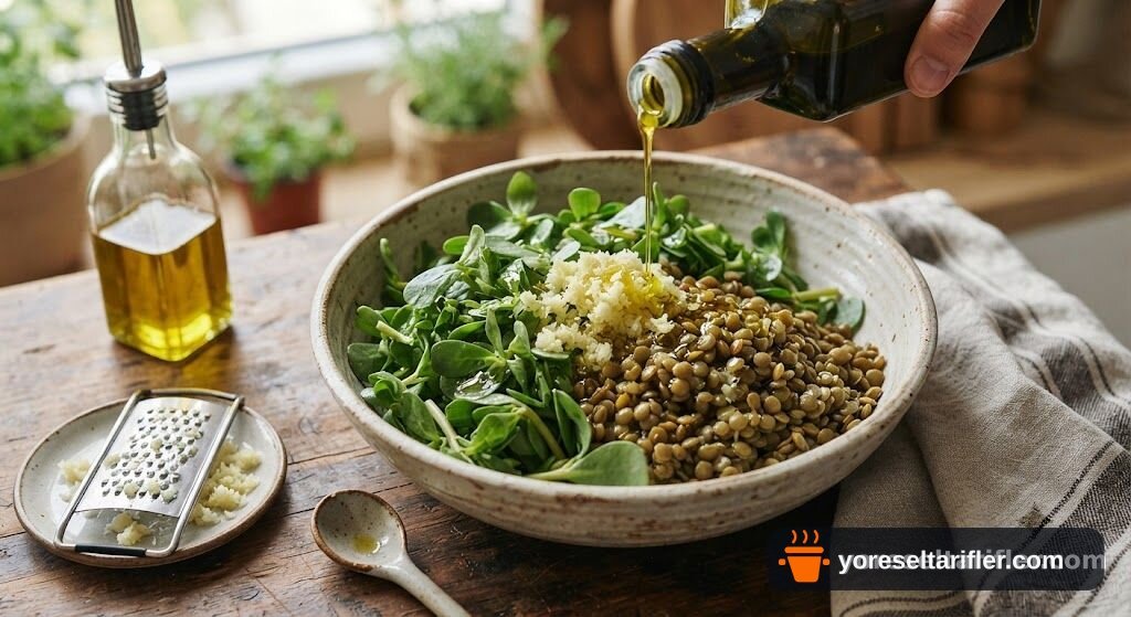 Mercimekli Semizotu Salatası Tarifi — Adım 3