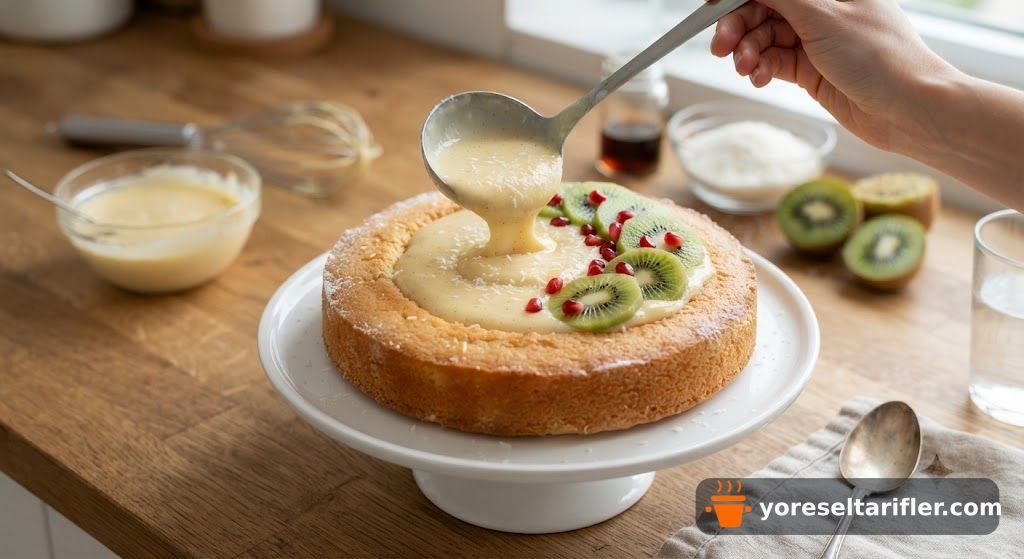 Meyveli Muhallebi Pasta Tarifi — Adım 3