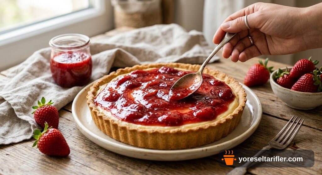 Mis Kokulu Çilek Soslu Tart Kek Tarifi — Adım 10